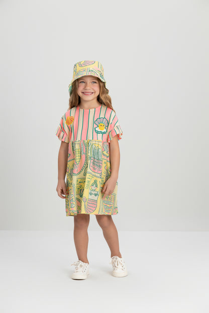 Vestido Manga Curta Infantil Sereia | Lili Picolé