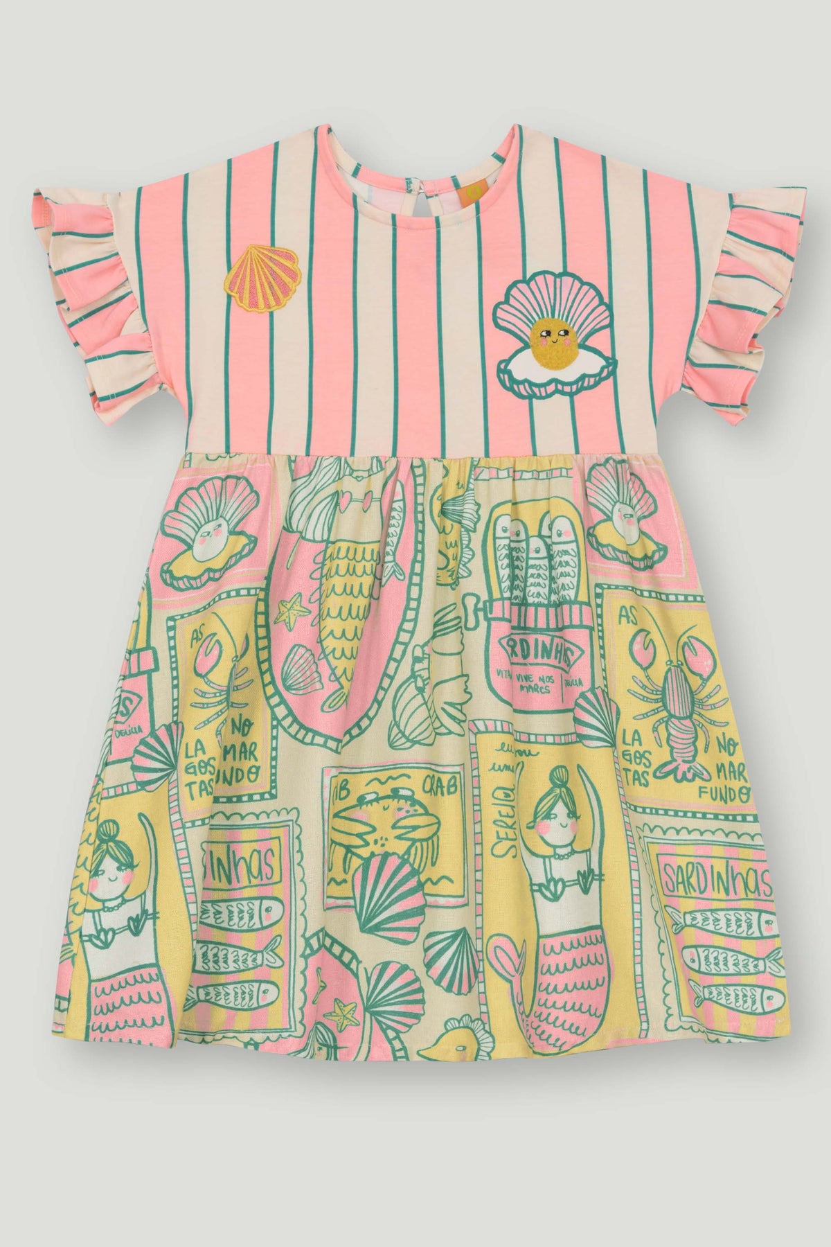 Vestido Manga Curta Infantil Sereia | Lili Picolé