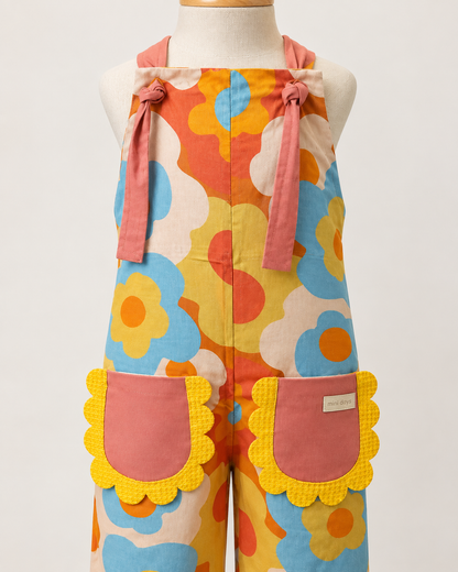 Jardineira Infantil Floral Alça Rose | Lili Picolé