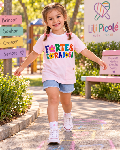 Camiseta Infantil Rosa | Lili Picolé