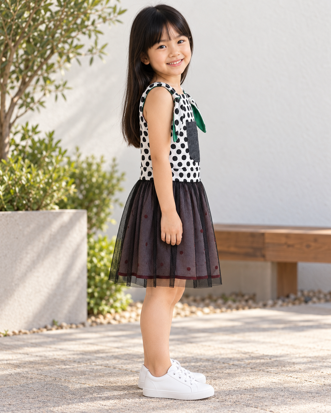 Vestido Dupla Face Tule e Morango | Lili Picolé