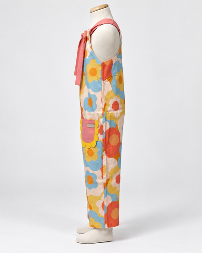 Jardineira Infantil Floral Alça Rose | Lili Picolé