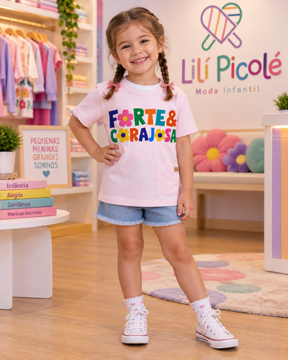 Camiseta Infantil Rosa | Lili Picolé