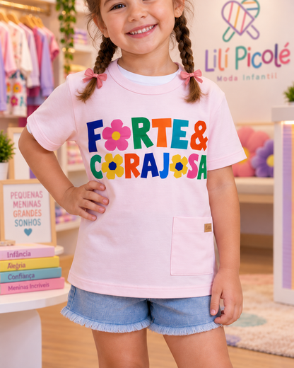 Camiseta Infantil Rosa | Lili Picolé