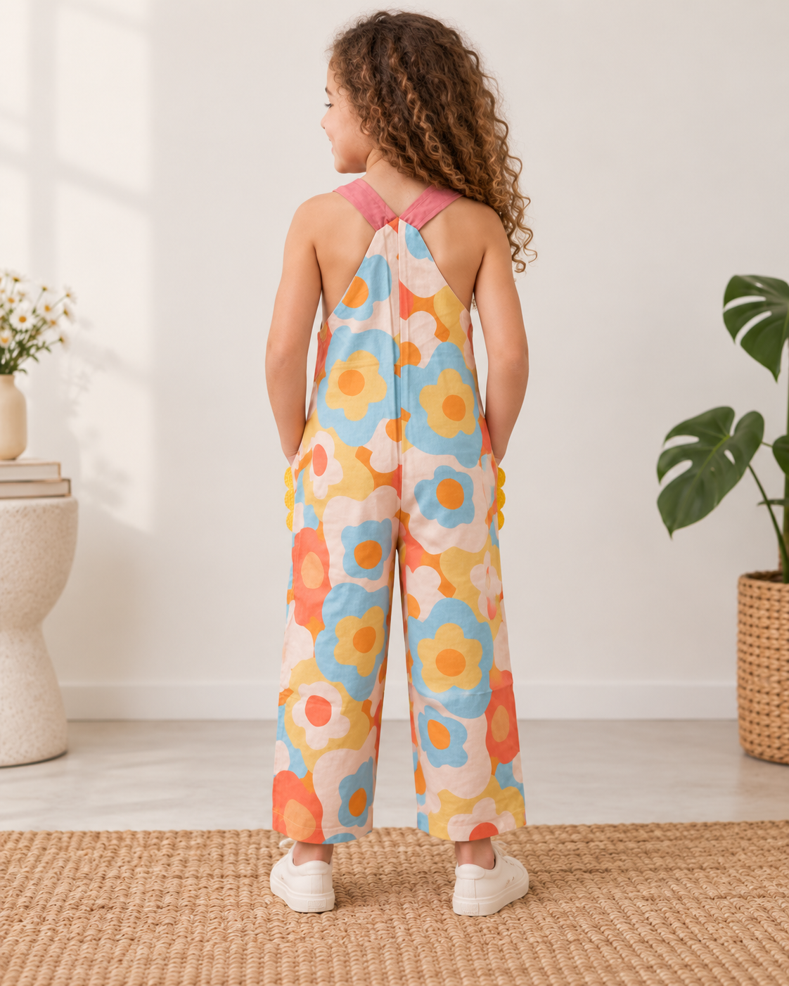 Jardineira Infantil Floral Alça Rose | Lili Picolé