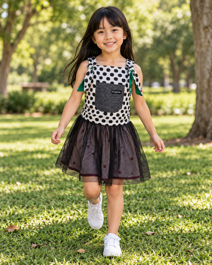 Vestido Dupla Face Tule e Morango | Lili Picolé