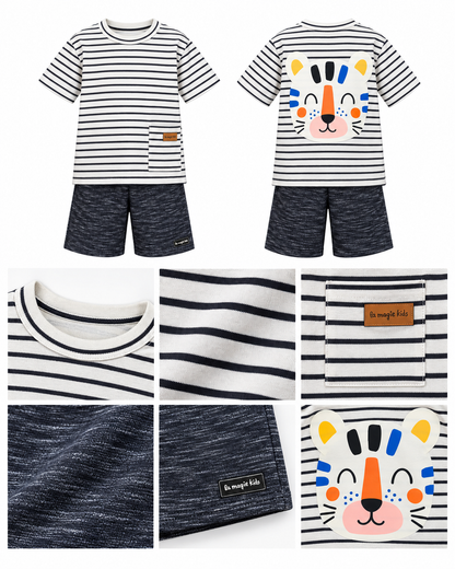 Conjunto Infantil Gatigre Branco e Preto | Lili Picolé