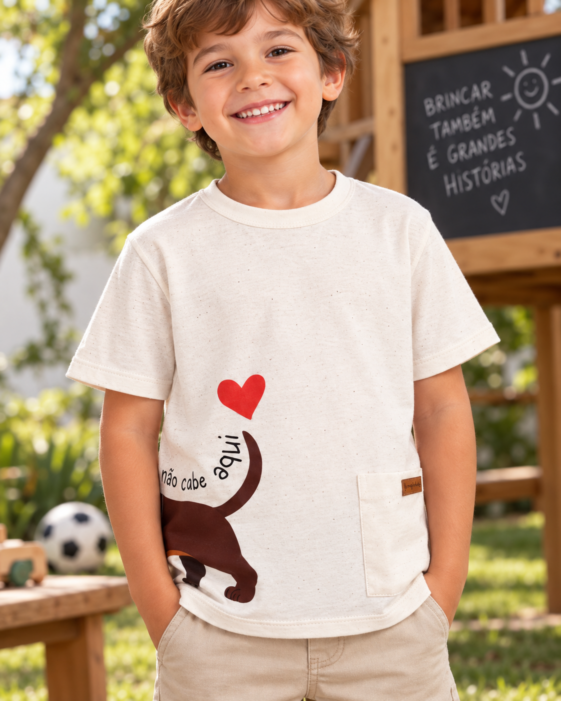 Camiseta Infantil Pet com Bolso Frontal | Lili Picolé