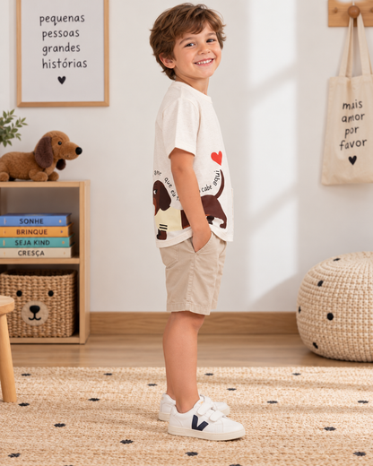 Camiseta Infantil Pet com Bolso Frontal | Lili Picolé