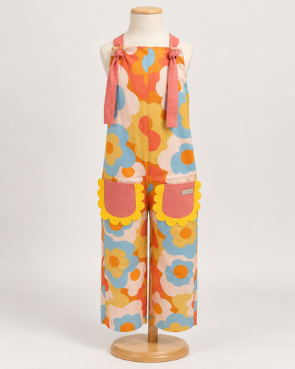 Jardineira Infantil Floral Alça Rose | Lili Picolé