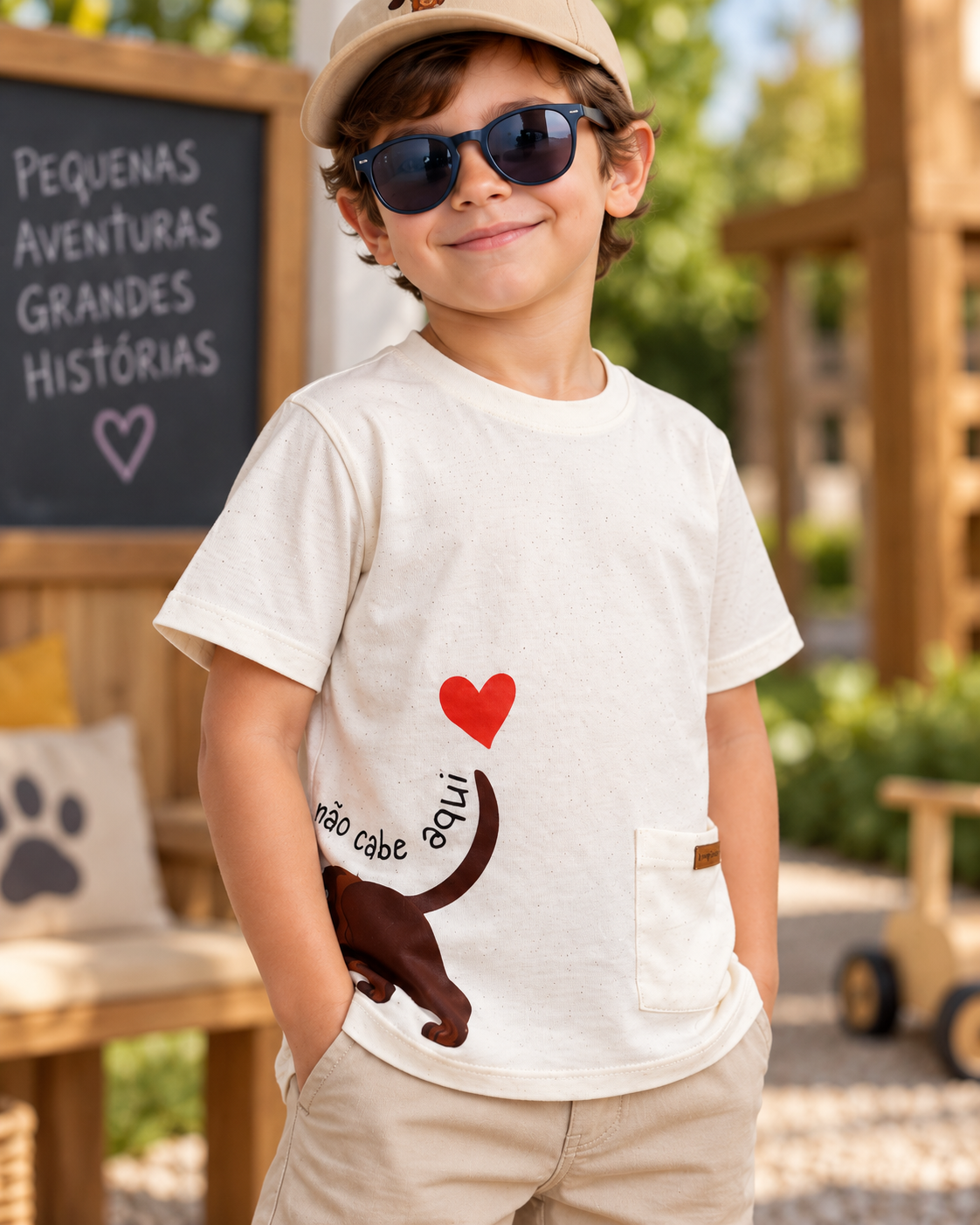 Camiseta Infantil Pet com Bolso Frontal | Lili Picolé