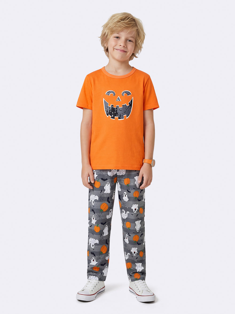Pijama Infantil Halloween Camiseta e Calça Menino, frente