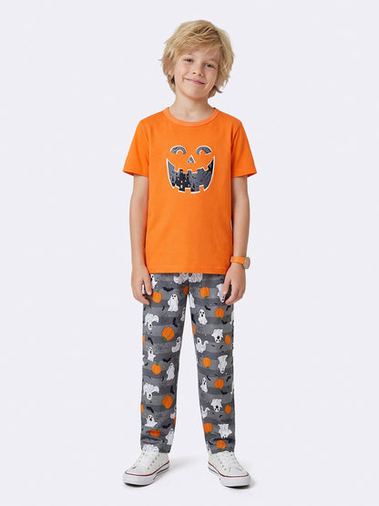 Pijama Infantil Halloween Camiseta e Calça Menino, frente