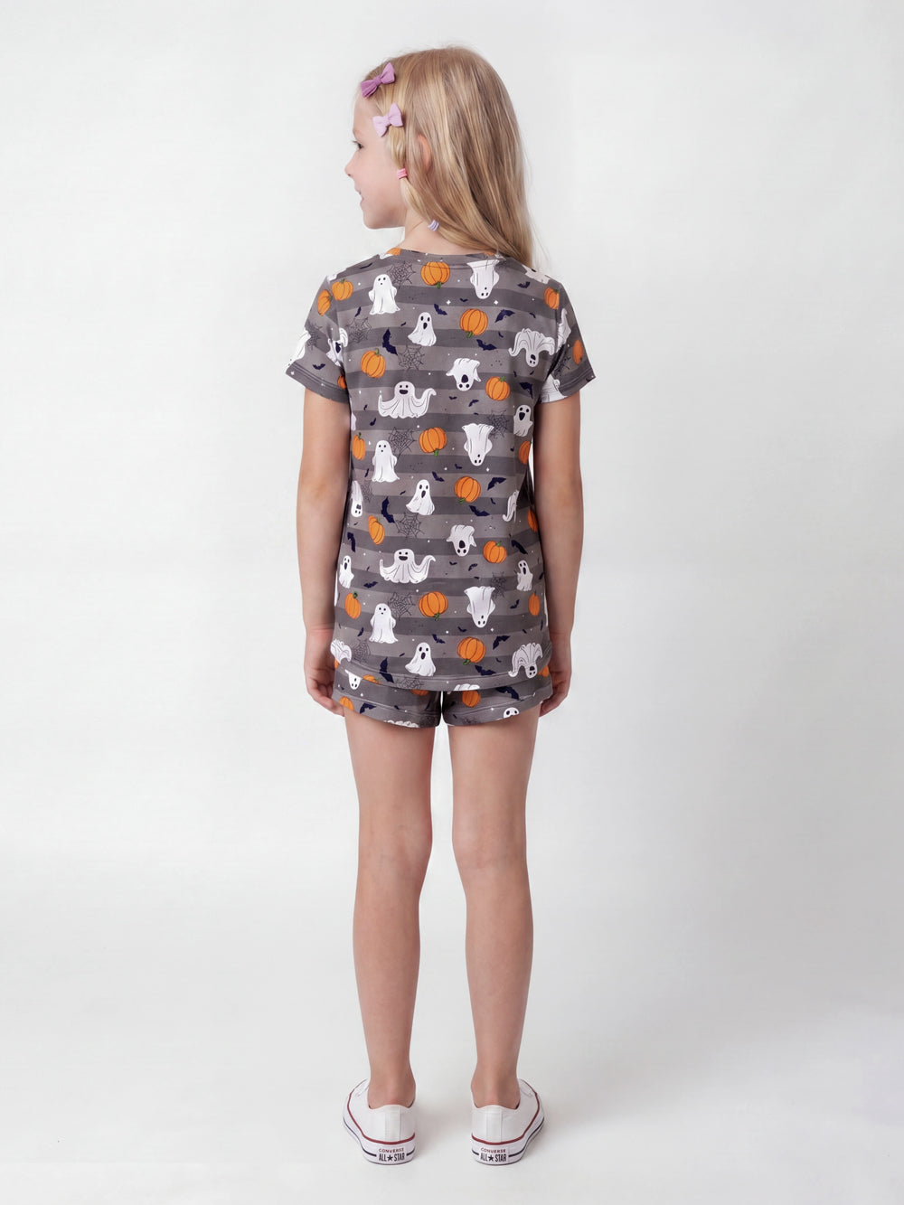 Pijama Infantil Halloween Blusa e Short Menina, costas