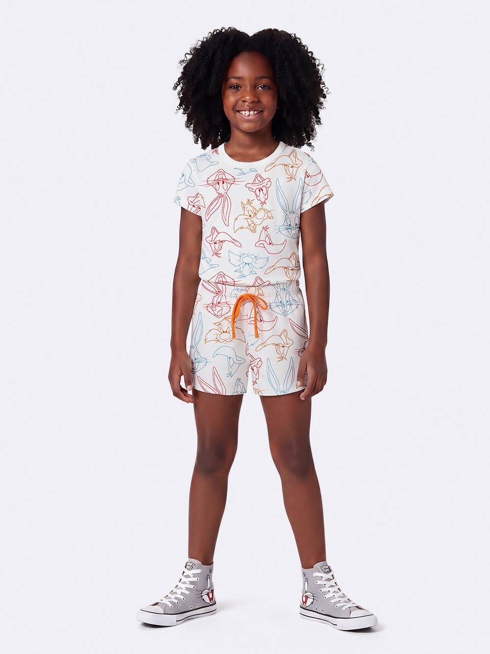 Pijama Infantil Looney Tunes para Colorir, frente