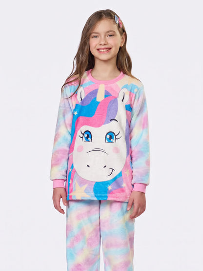 Pijama Fleece Unicórnio Tie-Dye | Lili Picolé